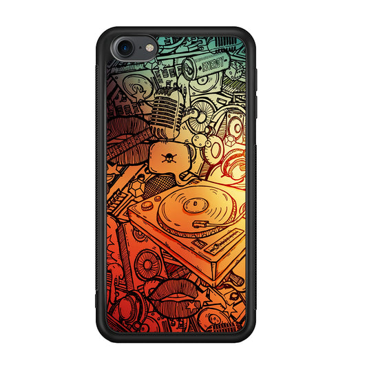 Music Graffiti Art iPod Touch 6 Case-Phone Case-Rubber White (2D Case)-Altracase