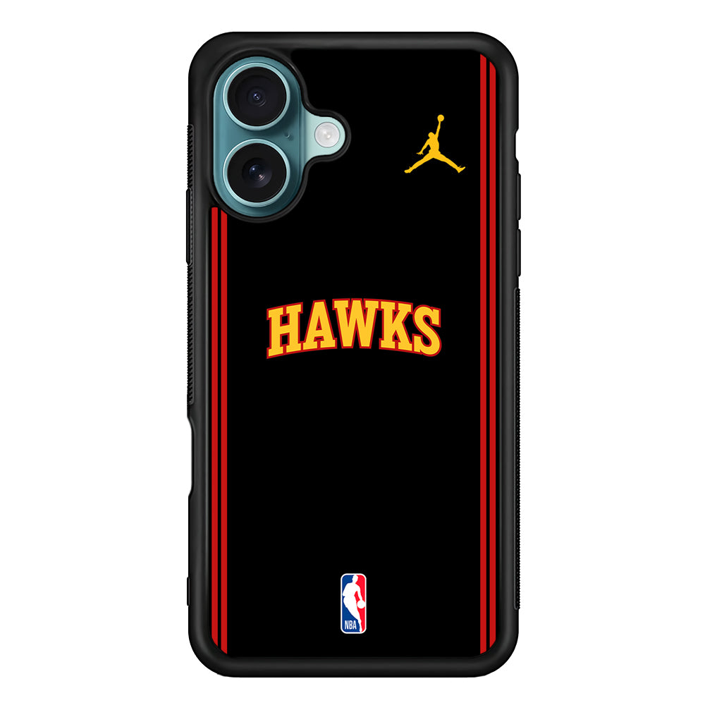 NBA Atlanta Hawks Black Jordan iPhone 16 Case - Altracase