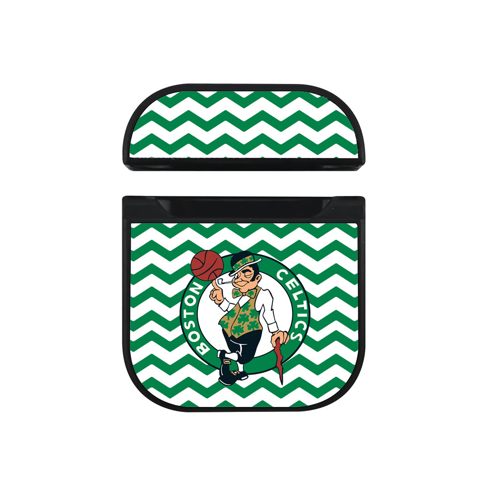 NBA Boston Celtics Chevron Patern Apple AirPods Case-AirPod Case-Black-Altracase