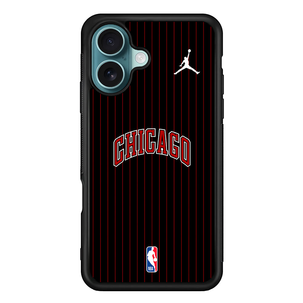 NBA Chicago Bulls Black Jordan iPhone 16 Case - Altracase