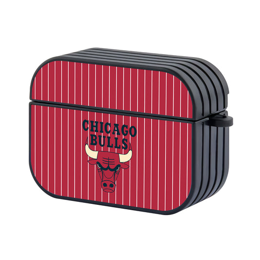 NBA Chicago Bulls White Stripe Apple Airpods Pro 2 Case-Airpods Pro 2 Case-Altracase