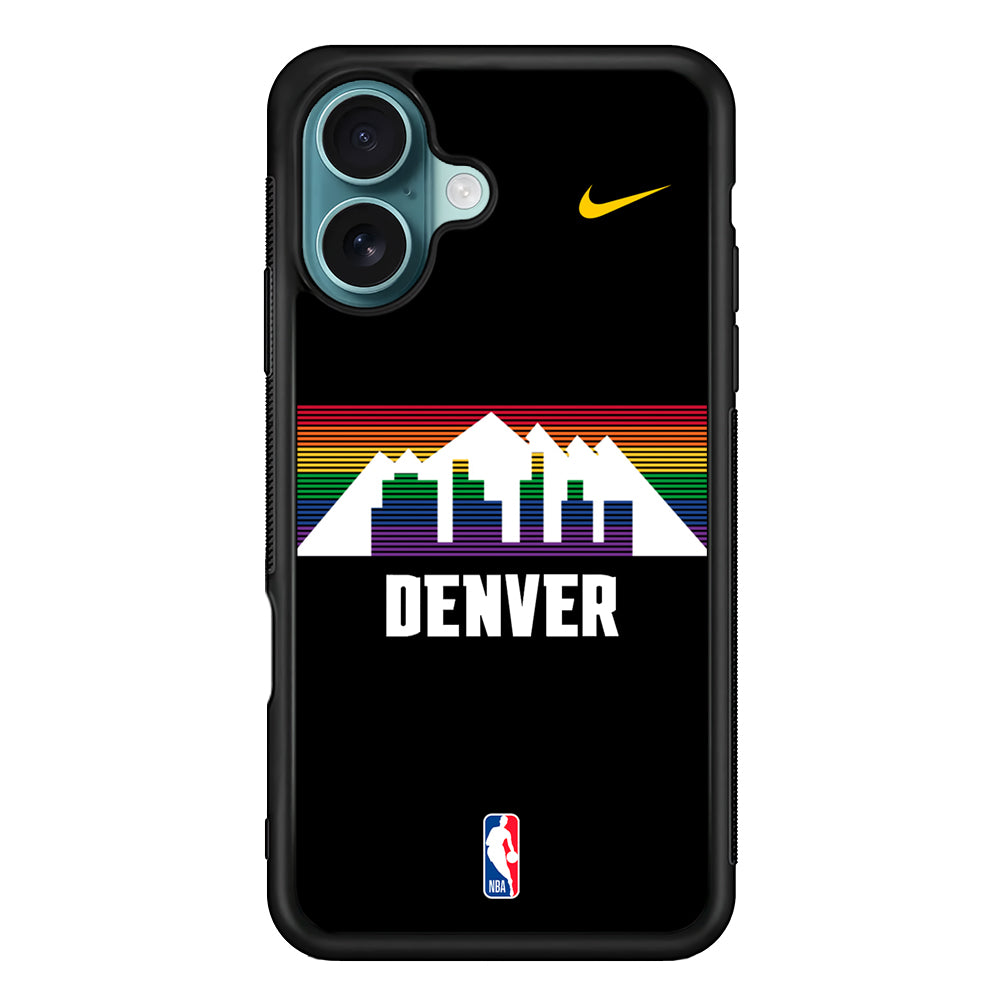 NBA Denver Nuggets Black Nike iPhone 16 Plus Case - Altracase
