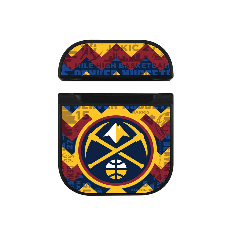 NBA Denver Nuggets Chevron Apple AirPods Case-AirPod Case-Black-Altracase