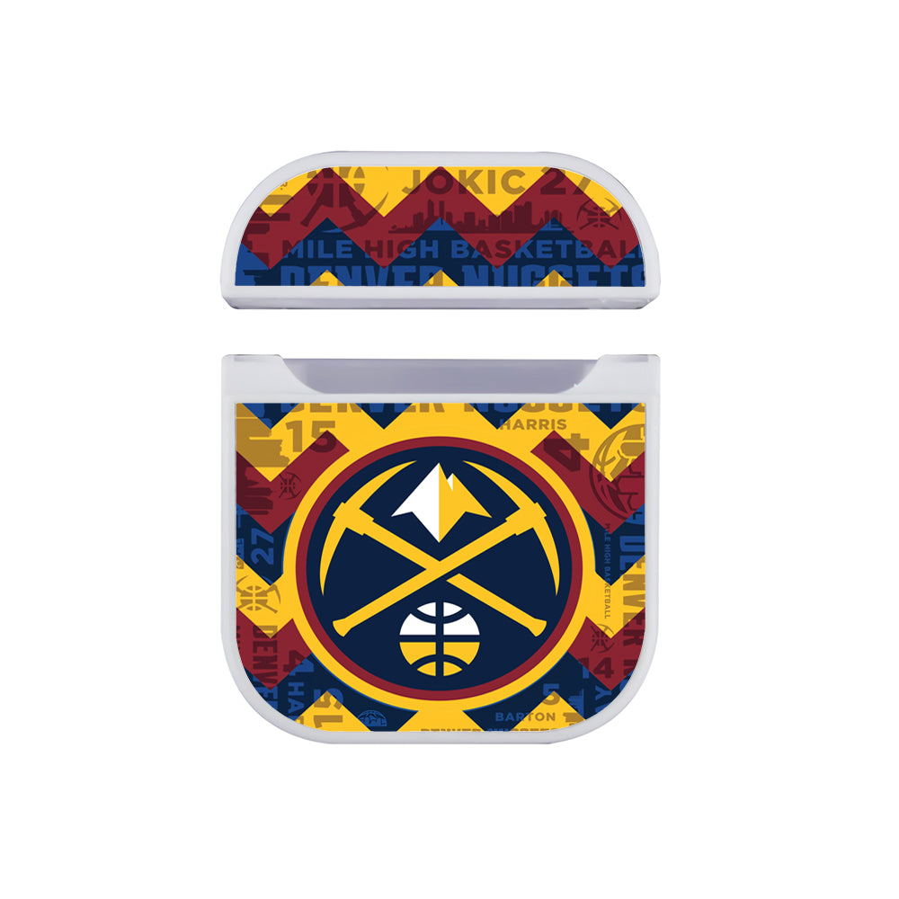 NBA Denver Nuggets Chevron Apple AirPods Case-AirPod Case-White-Altracase