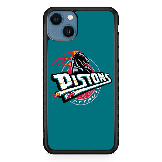 NBA Detroit Pistons Basketball 001 iPhone 14 Plus Case-Phone Case-Rubber Black (2D Case)-Altracase