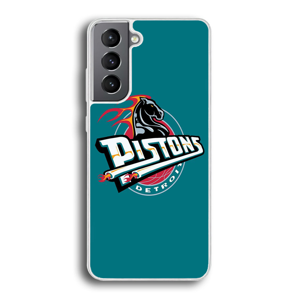 NBA Detroit Pistons Basketball 001 Samsung Galaxy S22 Plus Case-Phone Case-Rubber White (2D Case)-Altracase