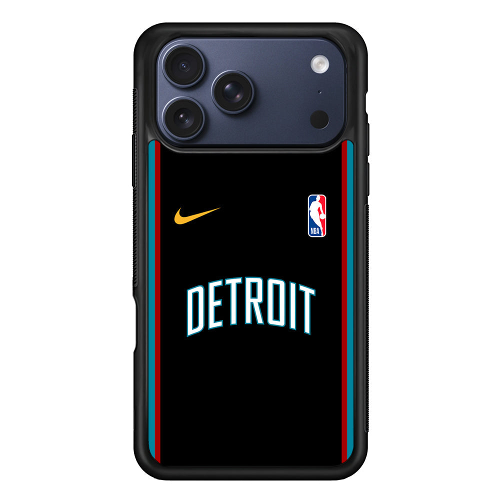 NBA Detroit Pistons Black Nike iPhone 17 Pro Max Case - Altracase