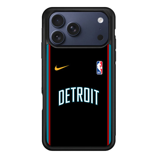 NBA Detroit Pistons Black Nike iPhone 17 Pro Max Case - Altracase