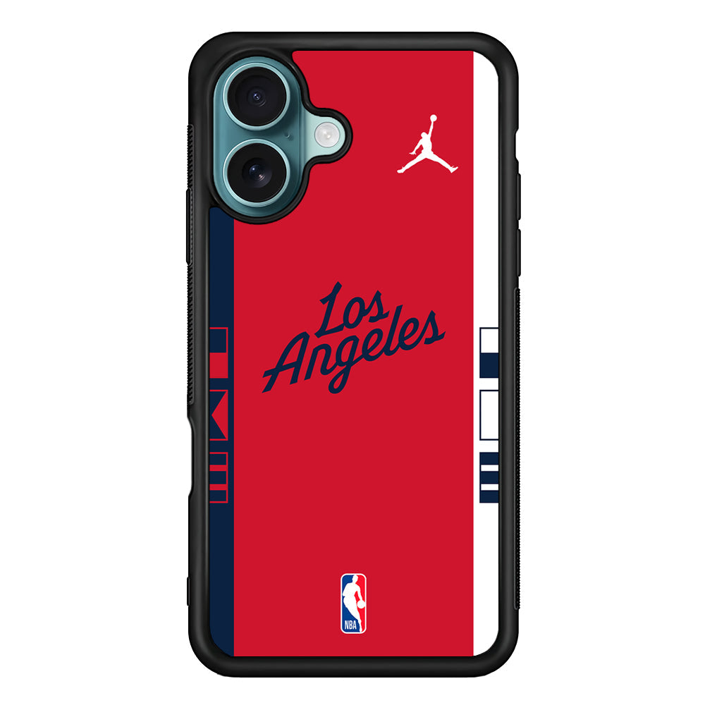 NBA LA Clippers Red Jordan iPhone 16 Plus Case - Altracase