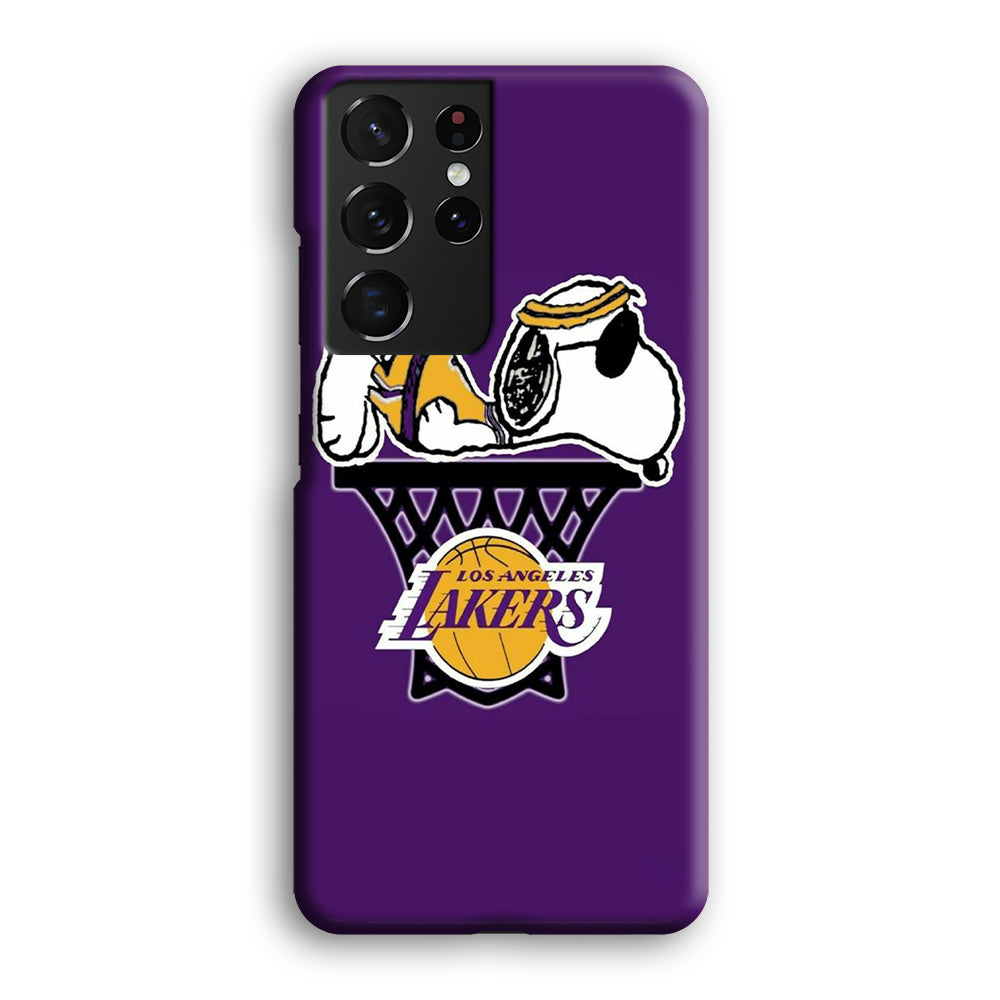 NBA Lakers Snoopy Basketball Samsung Galaxy S21 Ultra Case