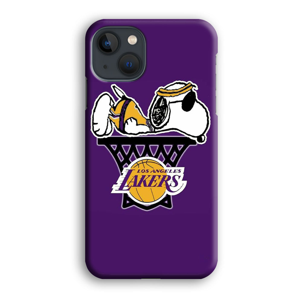 NBA Lakers Snoopy Basketball iPhone 14 Plus Case