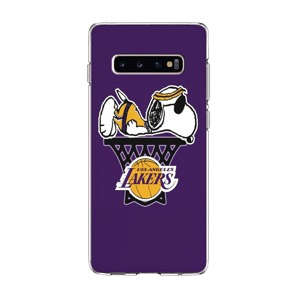 NBA Lakers Snoopy Basketball Samsung Galaxy S10 Plus Case