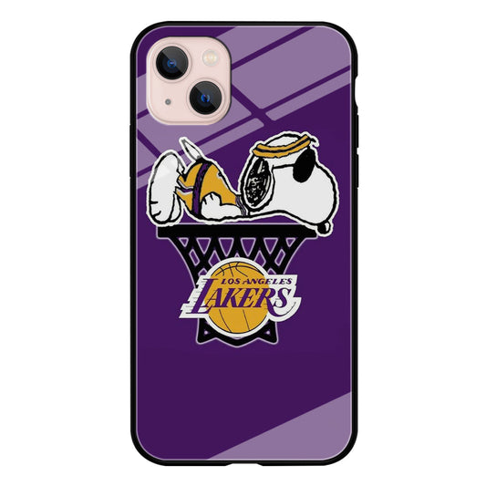 NBA Lakers Snoopy Basketball iPhone 14 Case-Phone Case-Tempered Glass Case-Altracase