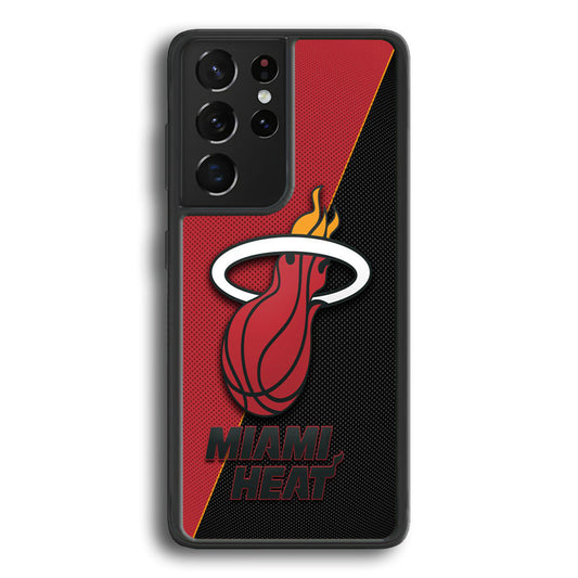 NBA Miami Heat Basketball 002 Samsung Galaxy S23 Ultra Case-Phone Case-Rubber Black (2D Case)-Altracase