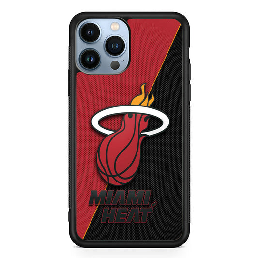 NBA Miami Heat Basketball 002 iPhone 14 Pro Case-Phone Case-Rubber Black (2D Case)-Altracase