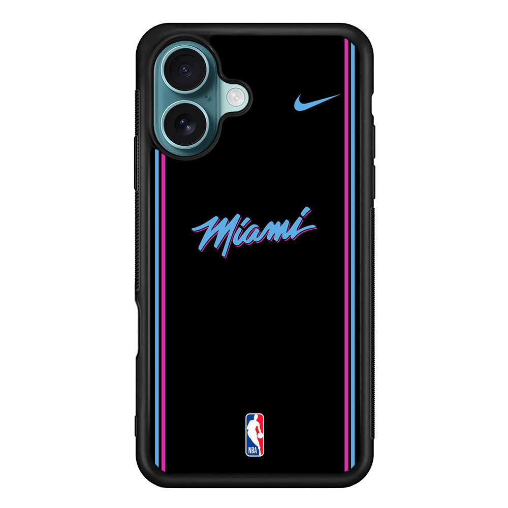 NBA Miami Heat Black Nike iPhone 16 Plus Case - Altracase