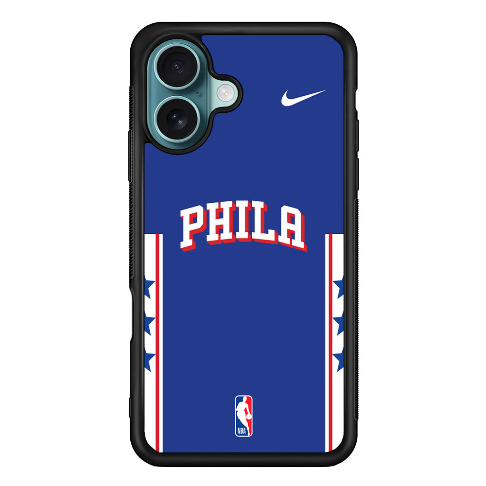 NBA Philadelphia 76ers Blue Nike iPhone 16 Plus Case - Altracase