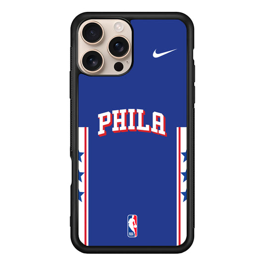 NBA Philadelphia 76ers Blue Nike iPhone 16 Pro Case - Altracase