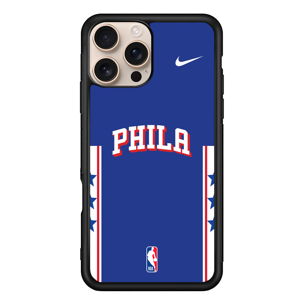 NBA Philadelphia 76ers Blue Nike iPhone 16 Pro Max Case - Altracase