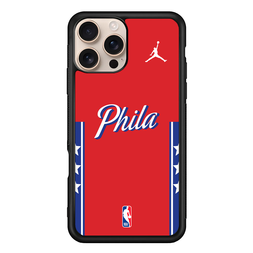 NBA Philadelphia 76ers Red Jordan iPhone 16 Pro Case - Altracase