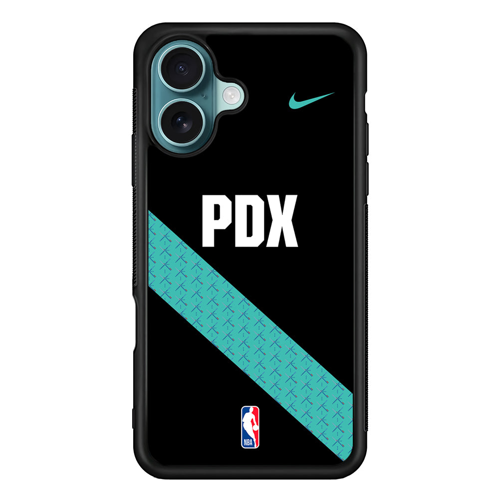 NBA Portland Trail Blazers Black Nike iPhone 16 Case - Altracase