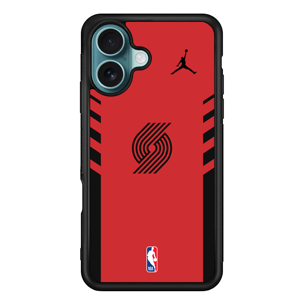 NBA Portland Trail Blazers Red Jordan iPhone 16 Plus Case - Altracase