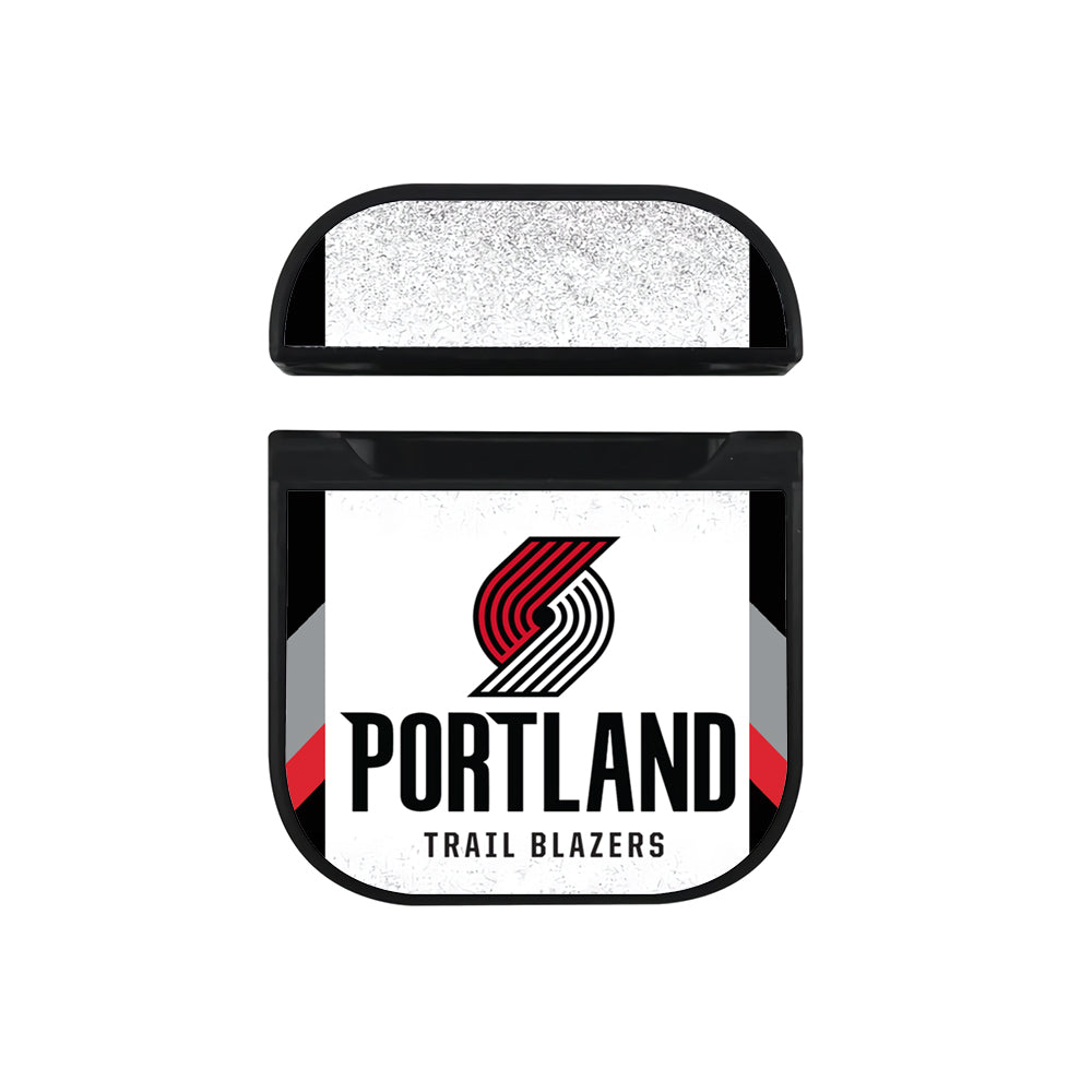 NBA Portland Trail Blazers Silver Apple AirPods Case-AirPod Case-Black-Altracase