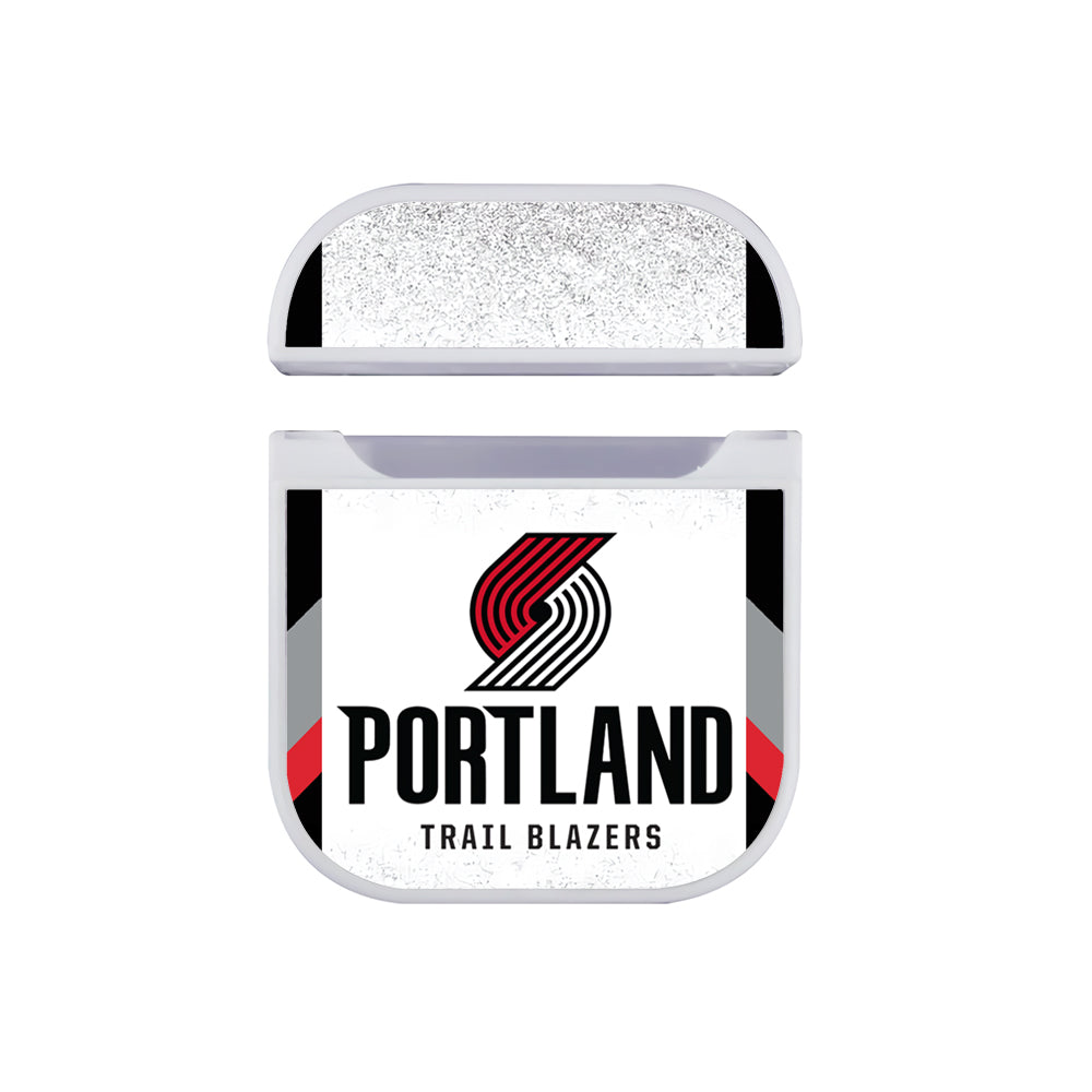 NBA Portland Trail Blazers Silver Apple AirPods Case-AirPod Case-White-Altracase