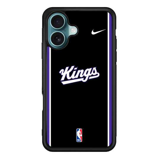 NBA Sacramento Kings Black Nike iPhone 16 Case - Altracase
