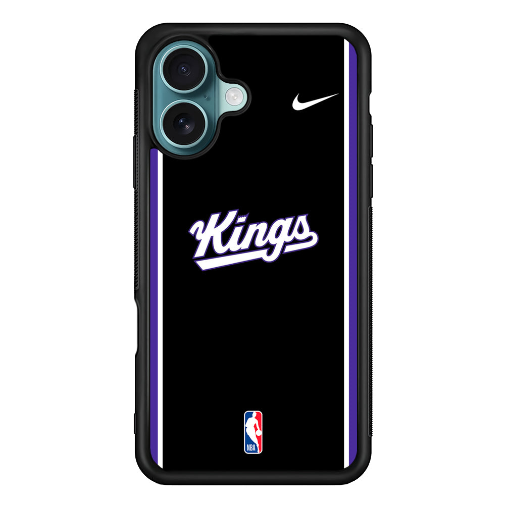 NBA Sacramento Kings Black Nike iPhone 16 Plus Case - Altracase