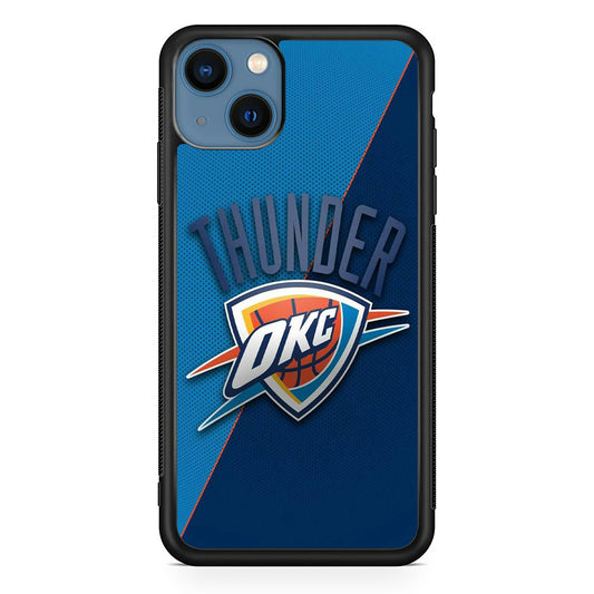 NBA Thunder Basketball 001 iPhone 14 Plus Case-Phone Case-Rubber Black (2D Case)-Altracase