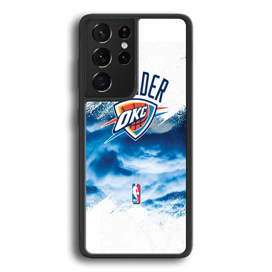 NBA Thunder Basketball 002 Samsung Galaxy S23 Ultra Case-Phone Case-Rubber Black (2D Case)-Altracase