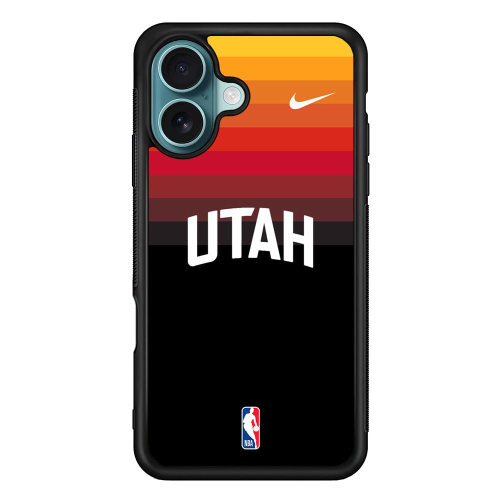 NBA Utah Jazz Black Nike iPhone 16 Plus Case - Altracase