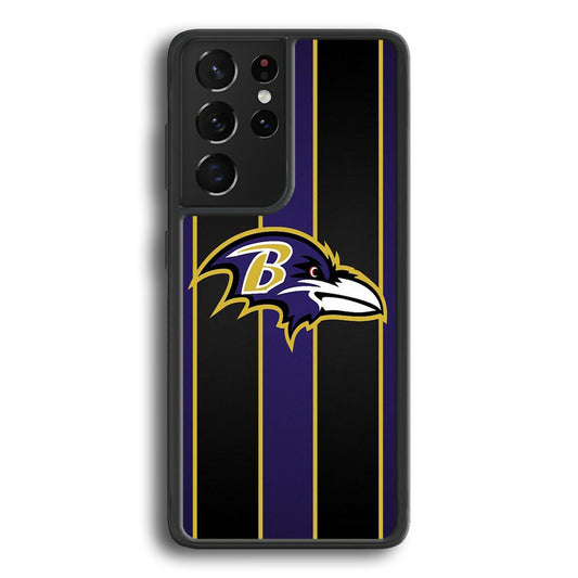 NFL Baltimore Ravens 001 Samsung Galaxy S23 Ultra Case-Phone Case-Rubber Black (2D Case)-Altracase
