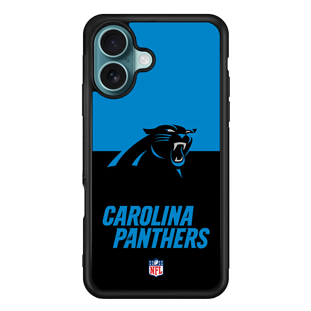 NFL Carolina Panthers Black Blue iPhone 16 Plus Case - Altracase