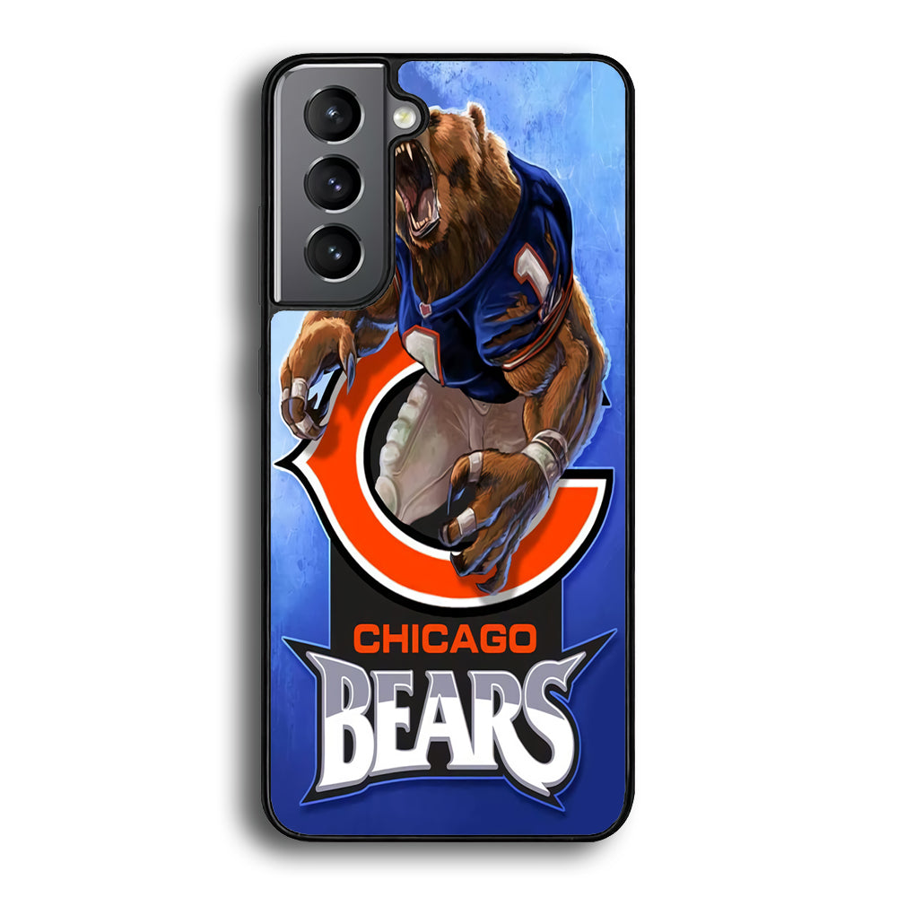NFL Chicago Bears 001 Samsung Galaxy S23 Plus Case-Phone Case-Rubber Black (2D Case)-Altracase