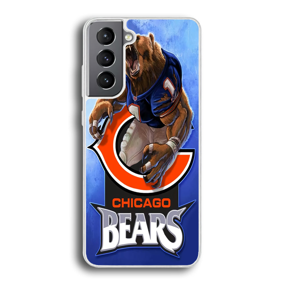 NFL Chicago Bears 001 Samsung Galaxy S23 Plus Case-Phone Case-Rubber White (2D Case)-Altracase