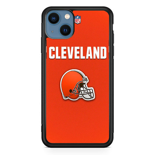 NFL Cleveland Browns 001 iPhone 14 Plus Case-Phone Case-Rubber Black (2D Case)-Altracase