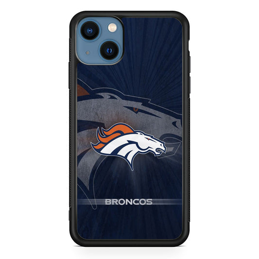 NFL Denver Broncos 001 iPhone 14 Plus Case-Phone Case-Rubber Black (2D Case)-Altracase