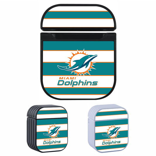 NFL Miami Dolphins Stripe Apple AirPods Case-AirPod Case-Altracase