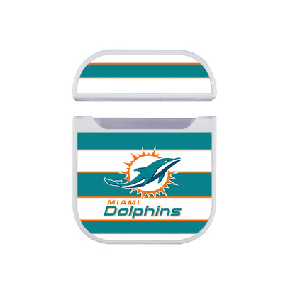 NFL Miami Dolphins Stripe Apple AirPods Case-AirPod Case-White-Altracase