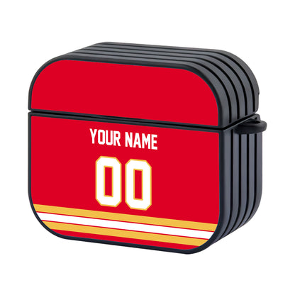 NHL Calgary Flames Custom Jersey Hard Plastic Case For Apple Airpods 3