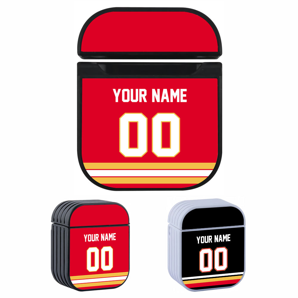 NHL Calgary Flames Custom Jersey Hard Plastic Case For Apple Airpods