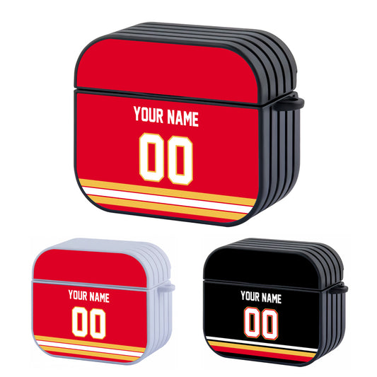 NHL Calgary Flames Custom Jersey Hard Plastic Case For Apple Airpods 3