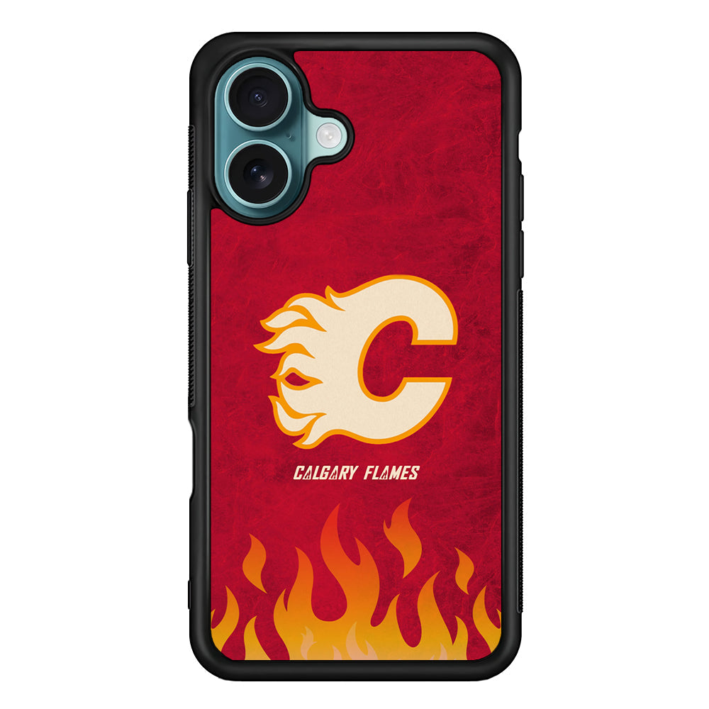 NHL Calgary Flames Red Fire iPhone 16 Plus Case - Altracase