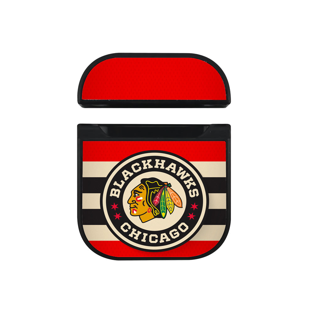 NHL Chicago Blackhawks Logo Apple AirPods Case-AirPod Case-Black-Altracase
