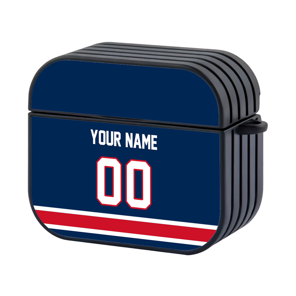 NHL Columbus Blue Jackets Custom Jersey Hard Plastic Case For Apple Airpods 3