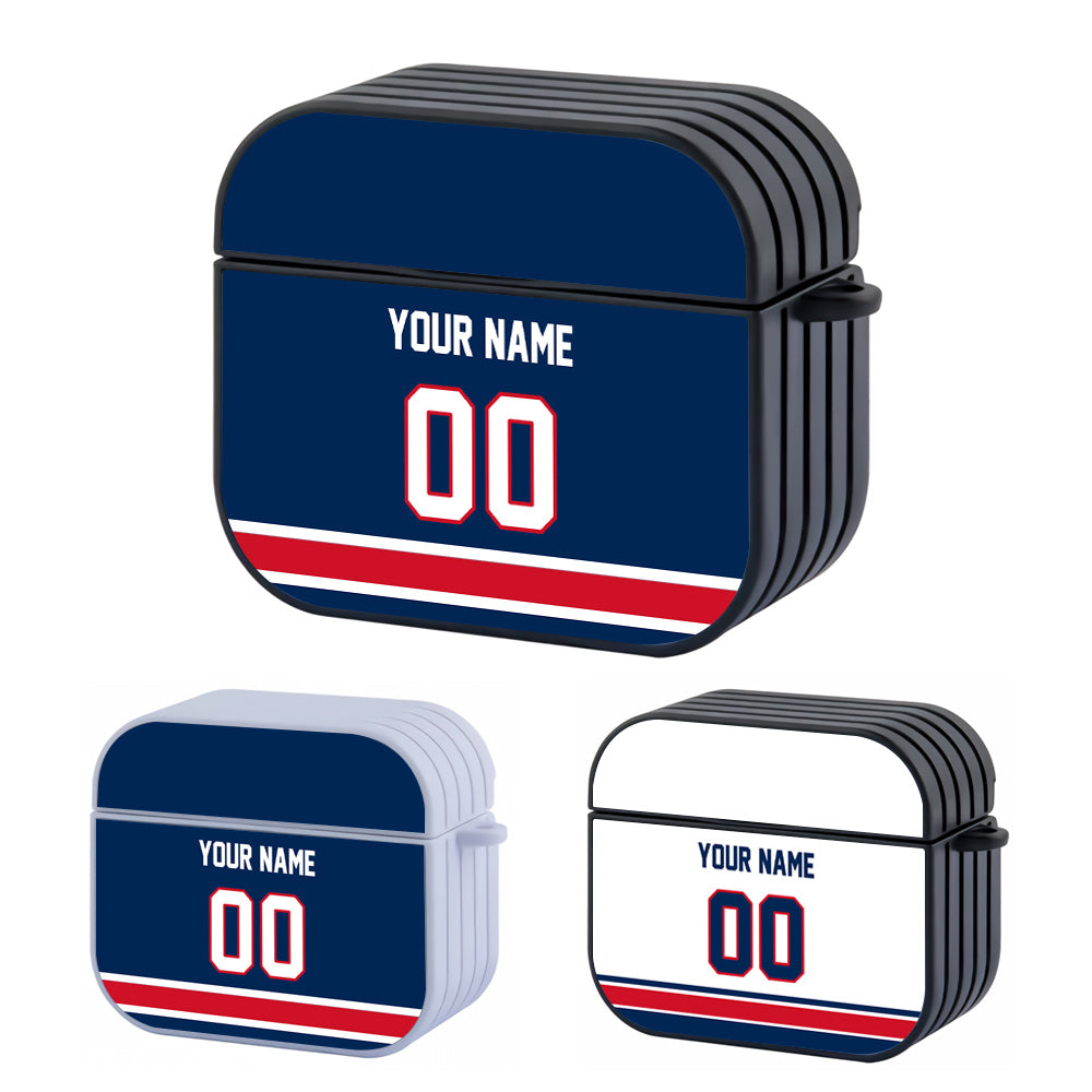 NHL Columbus Blue Jackets Custom Jersey Hard Plastic Case For Apple Airpods 3