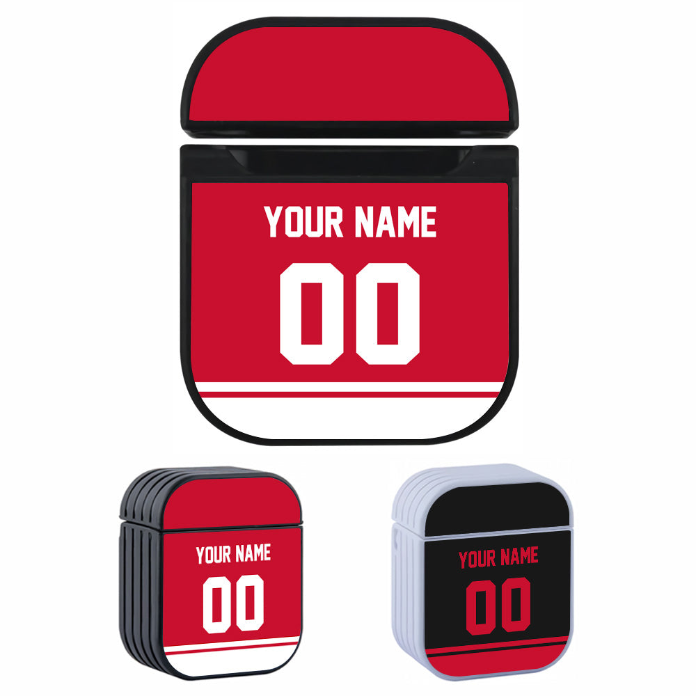 NHL Detroit Red Wings Custom Jersey Hard Plastic Case For Apple Airpods