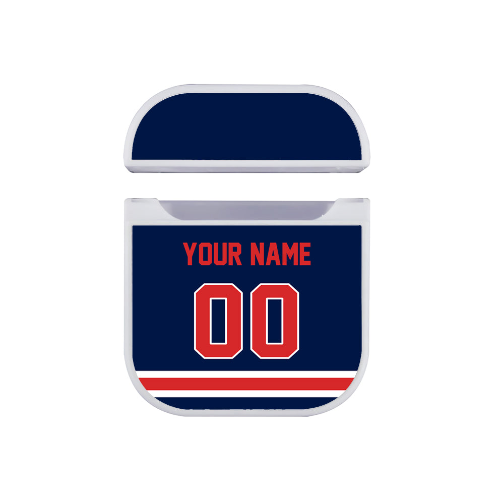 NHL New York Rangers Custom Jersey Hard Plastic Case For Apple Airpods